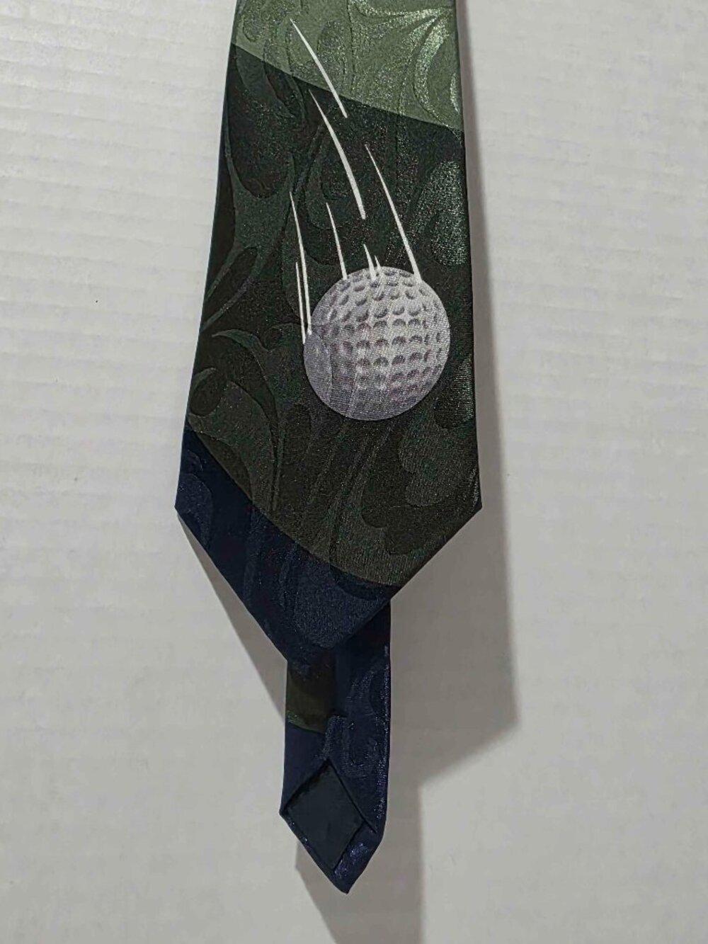 Steven Harris Golf Novelty Tie Navy Green Golfer Handmade Silk Necktie